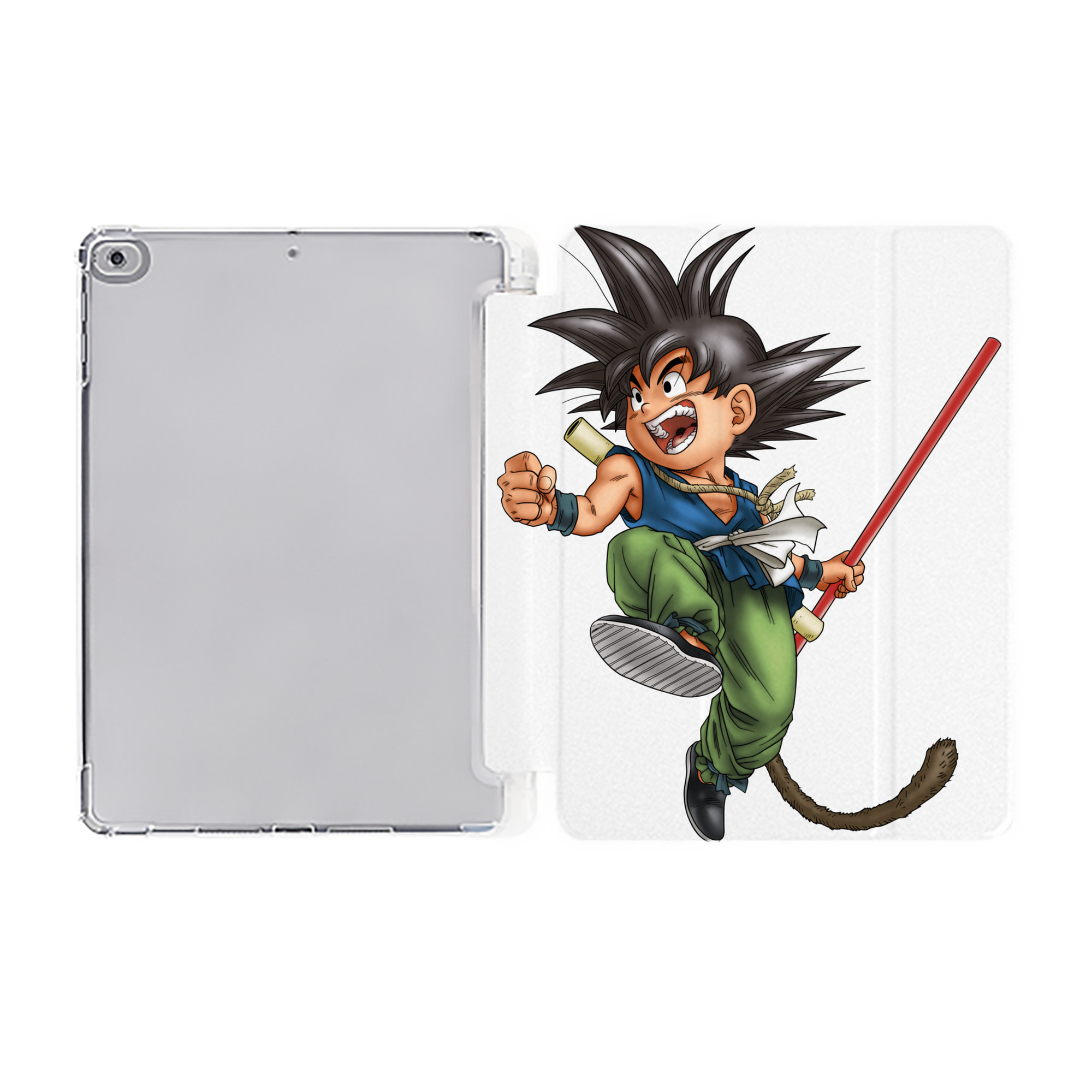 （画像用） ドラゴンボール 孫悟空（そん ごくう）Son Goku カカロット DRAGON BALL Kakarotto IPad ケース ペン収納付き 三つ折りスタンド PUレザー×シリコン 対応機種9.5/10.5/10.9インチ